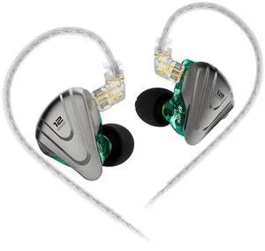 KZ ZSX Earbuds Headphone IEM, 5BA+1DD Hybrid 6 Drivers HiFi Earphones with Metal Panel and Detachable 2 Pin Cable for Church Musician Band (Cyan No Microphone)