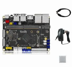 YY3568 Open-Source Developer Kit Rockchip RK3568 Soc Support Android11.0, Debian10.0 and OpenHarmony OS, 64-bit AI Mainboard for Face Recognition Prototyping (Starter Kit 2GB RAM)