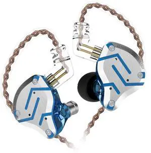 KZ ZS10 Pro in Ear Monitor, 4BA 1DD KZ Headphone Multi Driver in Ear Earphone IEM, Stage Earphones,HiFi Headset for Singers Musicians Drummer (Glare Blue No Mic)