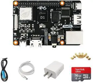 Sipeed Nezha Allwinner D1 64bit RISC-V Linux Single Board Computer with 1GB DDR3 RAM 256MB Nand Flash onboard Wifi4 Bluetooth Gigabit Ethernet for AIoT Edge Computing Support Linux Debian OS
