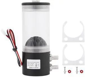 G1/4" DN8 Cooling Heat Exchanger Water Pump Tank 500L/H 10W DC 12V Mute CPU Water Cooler Cooling Pump Tank Heat Exchanger Mute Quiet 60 × 160 mm