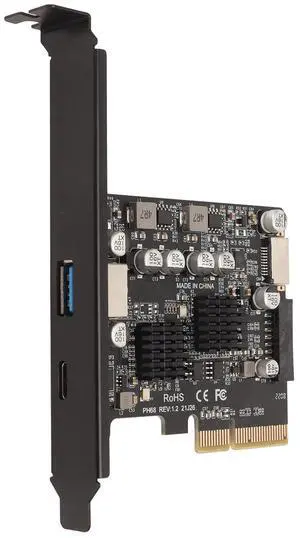PCIe Type C Card, PCIe3.0 to USB 3.2 Gen 2 Card with 10 Gbps Bandwidth USB Ports, PCI Express (PCIe) Expansion Card USB Card for Desktop PC