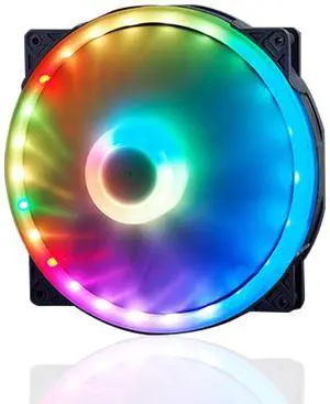 Case Fans, 200MM Large Hydraulic Bearings Fans Air Volume ARGB Light Effect Silent Low Noise 4PIN PWM+5V ARGB Click to Connect Computer Case Fan 12V