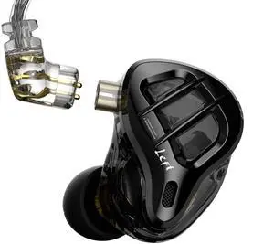 KZ ZAR in-Ear Monitors Headphones 7BA+1DD Hybrid Drivers IEM Earphones,HiFi in-Ear Wired Earphones with 2Pin Detachable Silver-Plated Cable for Singers Drummer Musician (Without Mic,Black)