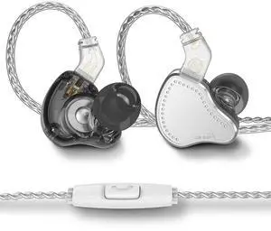 H HIFIHEAR KBEAR KB2208 1DD+2BA in Ear Monitor Headphone,Noise Isolating Earbuds HiFi Wired Earphone with 4 Core OFC Silver-Plated Cable for Musician Audiophile (Silver, with Mic)