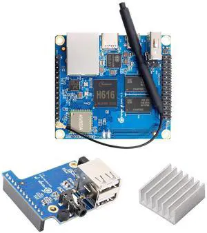 Orange Pi Zero 2 1GB DDR3 Allwinner H616 Quad Core 64 Bit with 2MB SPI Flash, Support WiFi and BT5.0,Gigabit Ethernet, Open Source Single Board Computer Run Android(Zero2+Heat Sink+Expansion Board)