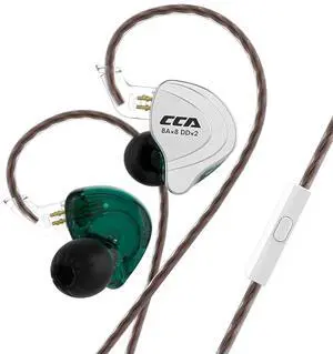 CCA C10 in Ear Monitor Headphone 10 Hybrid Drivers Wired Earbud 4BA 1DD HiFi IEM Earphones Stereo Noise Isolating Earphone with Detachable Cable for Musicians Singers Studio Audiophiles Dj PC