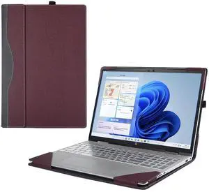 RUNMEIJIA Laptop Case Cover only for HP EliteBook 840 G8/845 G8 14 inch [Do Check Model] Notebook Sleeve Computer Bag Protective PU Leather Shell(Wine red)