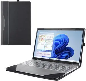 RUNMEIJIA Laptop Case Cover only for HP EliteBook 840 G8/845 G8 14 inch [Do Check Model] Notebook Sleeve Computer Bag Protective PU Leather Shell (Black)