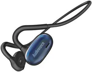 Audiovance OpenComfy CF202 Bluetooth Headphones for Running, Wireless Open Ear Headphones for Sports Gym Workout, Ultra Comfort, Superior Sound, Secure Fit, Ambient Awareness. Black & Blue