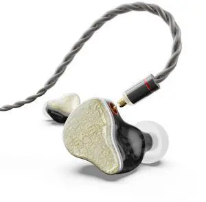 BASN Bmaster5 in Ear Monitors, 1DLC Diaphragm+4BA 5 Drivers IEM Earphones with Silver-Plated OFC Cable, Noise Isolation Wired Earbuds for Musicians (Starlight Gold)