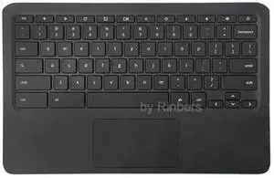 Rinbers Laptop Palmrest Upper Case Top Cover with Keyboard and Touchpad Assembly Replacement Part for HP Chromebook 11 G6 EE TPN-Q203 L14921-001 L14922-001 L92334-001 L52192-001