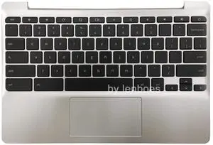 Rinbers for HP Chromebook 11 G5 Silver Palmrest Upper Case with Keyboard and Touchpad Assembly Replacement Part 900818-001 855623-001 (NOT for HP Chromebook 11 G5 EE Black)