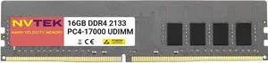 NVTEK 16GB (1X16GB) DDR4 2133MHZ PC4-17000 UDIMM 2Rx8 1.2V 288-PIN Non-ECC Unbuffered Desktop PC Computer Memory