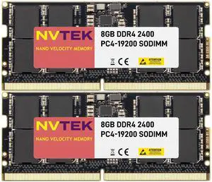 NVTEK 16GB (2X8GB) DDR4 2400MHZ PC4-19200 SODIMM 1Rx8 1.2V CL17 260-PIN Non-ECC Laptop PC Computer Memory KIT