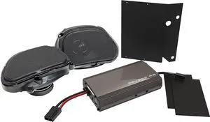 Hogtunes 225 RG KIT-AA with 225 Watts RMS Amplifier & 5"x7" Front Speakers (2 Pack), Fits 1998-2013 Harley-Davidson Road Glide Models