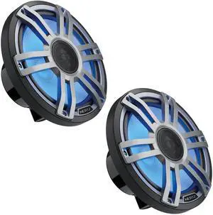 Hertz HMX 6.5 S-LD-G - 6.5" 4-Ohm Coaxial Marine Speakers with RGB LEDs, Gray Sport Grilles, Pair