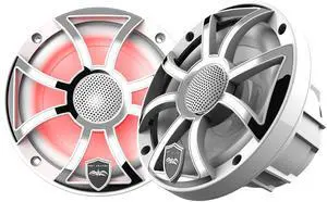 wet sounds | REVO 6-XSW-SS | High Output Component Style 6.5" Marine Coaxial Speaker with RGB Backlighting and White Stainless Steel Grille
