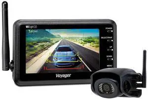 Voyager WVSXP43 Wireless Camera System for Prewire Prep, Black; System Includes (1) WVSXC43 4.3" Wireless LCD Monitor, (1) WVSXC160 Wireless Rear Camera, 12VDC Plug and Suction Cup Mount