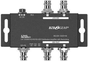 BZBGEAR 4K UHD 12G-SDI 1x4 Splitter/Distribution Amplifier - BG-DA-12GS1X4