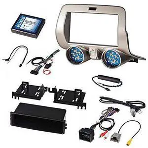 PAC Chevrolet Camaro (2010-2015) Integrated Radio Replacement Kit, Retains Climate Controls, OEM Bluetooth, Single or Double DIN Radios (RPK5-GM4101)