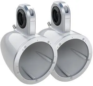 Kicker 12KMTESW Pair of Wake Tower/Roll Bar Speaker Enclosures, White
