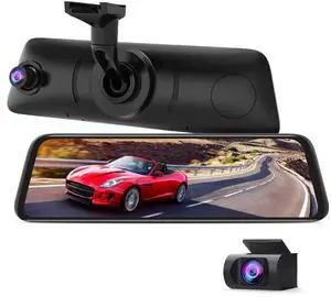 AUTO-VOX V5PRO 1080P 9.35'' OEM Rear View Mirror Camera, Full Laminated Ultrathin Touch Screen Mirror Dash Cam Front and Rear with No Glare, Super Night Vision Car Backup Camera Mirror