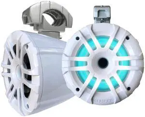 Memphis Audio MXA62TW 6.5" Wake Tower Speakers, White with Swivel Mounting Clamps