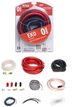 BOSS Audio Systems EK0 0 Gauge Amp Installation Wiring Kit - A Car Amplifier Wiring Kit Makes Wire Connections and Brings Power to Your Radio, Subwoofers and Speakers