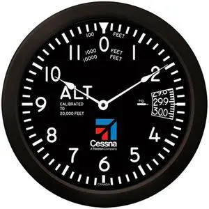 Trintec Massive 14" Cessna Altimeter Aviation Classic Instrument Style Wall Clock CES-9060-14