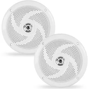 BELVA BMS65SW 400W Peak (80W RMS) 6.5" Shallow Mount 2-Way White Coaxial Marine Speakers for Boats/ATV/UTV/SxS/Powersport