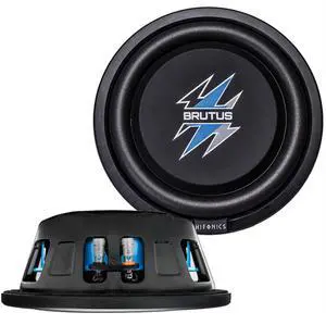 Hifonics BXS8D4 Brutus Shallow Mount Subwoofer (Black)  8 Inch Subwoofer, 400 Watt, Car Audio System, 2 Inch Voice Coils, UV Rubber Surround, Best in Sealed Enclosures, Marine Grade