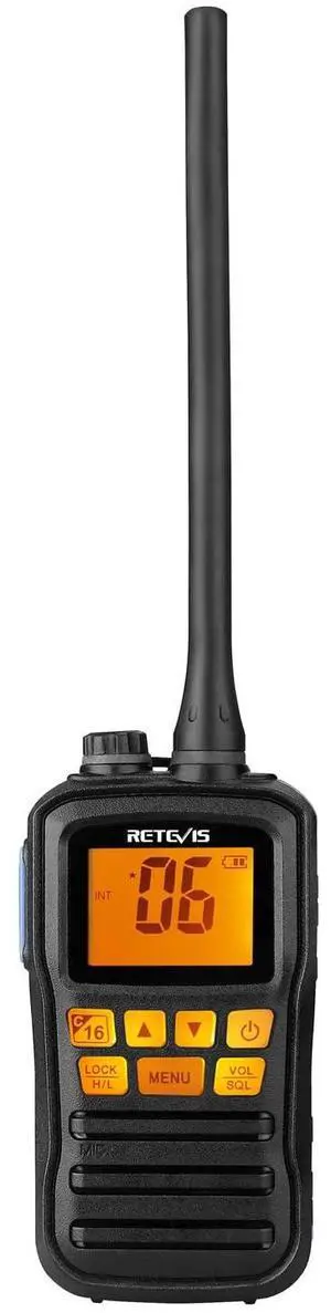 Retevis RM01 Handheld Marine Radio, Floating IP67 Waterproof, Portable Marine Two-Way Radios, NOAA Weather, International Channels, Vibration Drainage, Backlit, Boat Radio for Kayak Fishing(1 Pack)