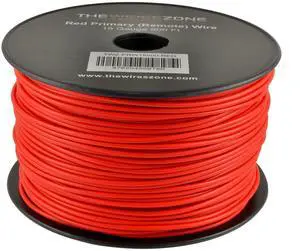 The Wires Zone 18 Gauge AWG 500' Feet ft Stranded Primary Remote Wire Cable (Red)