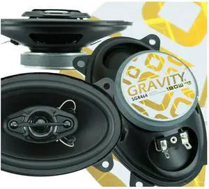 4X Gravity SGR464 4x6-Inch 4-Way 180 Watts Peak Power CEA Rated Car Audio Full Range Speakers Made with Alpha Cellulose Cones and Moisture Resistant Rubber Surround -2 Pairs