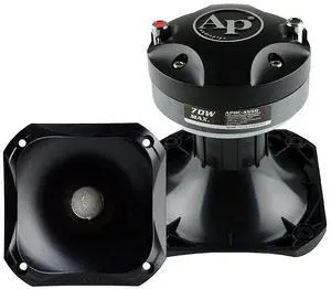 AudioPipe APHC-4550 Car Audio Compression Driver with ABS Horn Combo for High Frequency Vehicle Stereo or Radio Listening, 3.5 Inch