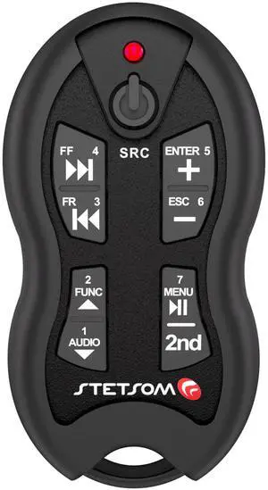 Stetsom SX2 - Universal Remote Control, Infrared, Long Range (1640 ft), 16 Functions, Learning Mode, Compatible with Car Audio Head Units, Home Devices and Video Equipment