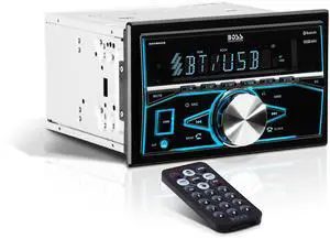 BOSS Audio Systems 820BRGB Car Stereo - Double Din, Bluetooth, No CD DVD Player, AM/FM Radio Receiver, Multi Color Illumination, Wireless Remote Control, Aux in, USB