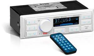 BOSS Audio Systems MR500UAB Marine Radio Receiver  Bluetooth Audio Streaming and Hands-Free Calling, USB Port, Weatherproof, Digital Media MP3 Player, No CD Player, AM/FM Radio Receiver