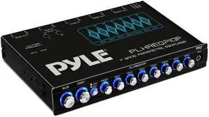Pyle 7 Band Car Audio Graphic Equalizer - 7 Volt RMS Pre-Amp Output with Subwoofer Gain Control, Front Auxiliary Input, Rear RCA Auxiliary Input and High-Level Speaker Inputs, Blue Light Illumination
