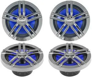 Enrock Marine 2 x 2-Way 180-Watts High-Performance 6.5" Water-Resistant Loudspeaker (Charcoal)(2 Pairs)