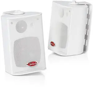 Boss Audio MR4.3W 200-Watt 3 Way Marine 4-Inch Enclosed System Speaker, White
