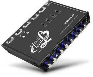 Lanzar 4 Band Adjustable Parametric Equalizer - 7 Volt RMS Pre-Amp Output with Subwoofer Gain Control and 3 Input Sources Selectable, Pre-amp Line Aux Inputs Via RCA & Phone Jacks - VBXEQ4P