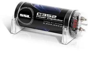 Sound Storm Laboratories C352 Car Audio Capacitor  3.5 Farad, Energy Storage, Enhance Bass from Stereo, for Amplifier and Subwoofer, Warning Tones, LED Voltage Meter