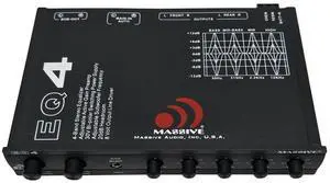 Massive Audio EQ4 Car Equalizer with 4 Band Graphic Equalizer - AUX inputs - 8V Line Driver - 12dB Crossover