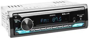 Belva BDMRS5 Single DIN Bluetooth in-Dash Car Stereo Receiver w/Front Panel SD, USB, AUX Inputs, 3 Sets of 5 Volt Preamp Outputs