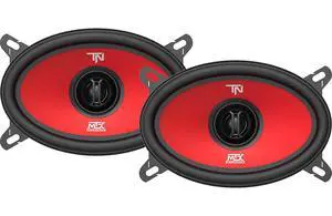 MTX Terminator46 Durable 40 Watt RMS 4 x 6 Inch 2 Way Polypropylene Coaxial Car Speakers with Durable Steel Basket and Mylar Dome Tweeter