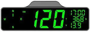 KINGNEED C3090 Digital Universal Car HUD Head Up Display large screen GPS Speedometer with Compass car battery voltage display Plug & Play truck bus Vehicle Speed OverSpeed Warning Mileage Measurement