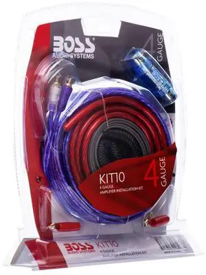 BOSS Audio Systems KIT10 4 Gauge Amplifier Installation Wiring Kit - A Car Helps You Make Connections and Brings Power to Your Radio, Subwoofers Speakers