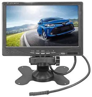 Vehicle On-Dash Backup Monitor, 7" Digital HD Car TFT LCD Color Screen Display with 2 Video Input for Rear View Camera(800x 480)